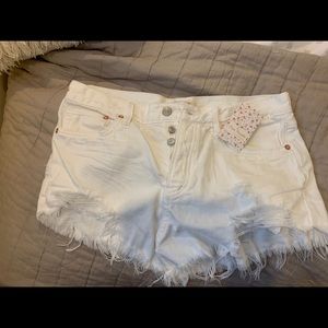 Free People White Cut-off Shorts